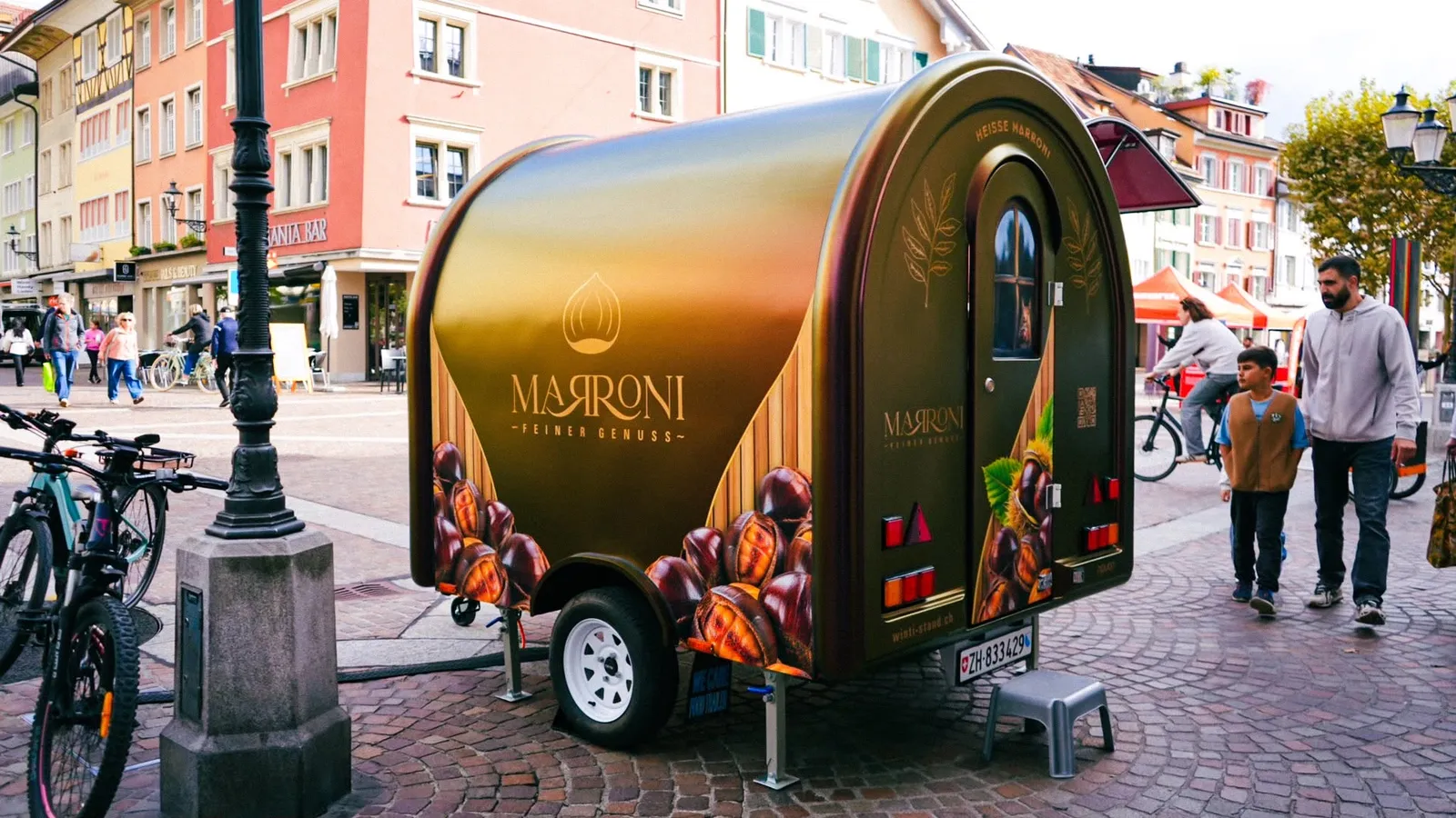 Der neue Marronistand in der Winterthurer Altstadt